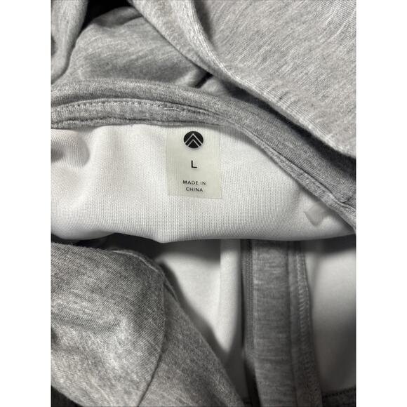 Women's L Light Gray Zip Up Hoodie Sweatshirt Basic Essential Athleisure Active - Picture 4 of 8